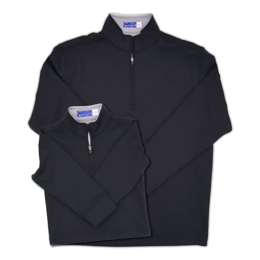 Kids Performance Quarter Zip- Black